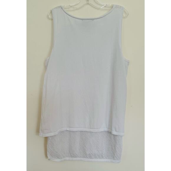 Kerisma Knits White Sleeveless Crocheted Mesh Layer Tank Top Size S / M - Picture 4 of 6